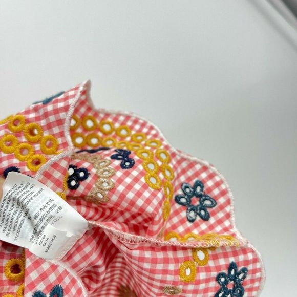 Madewell Tank Top Red White Embroidered Checkered Gingham Sleeveless Size XS - Picture 6 of 7